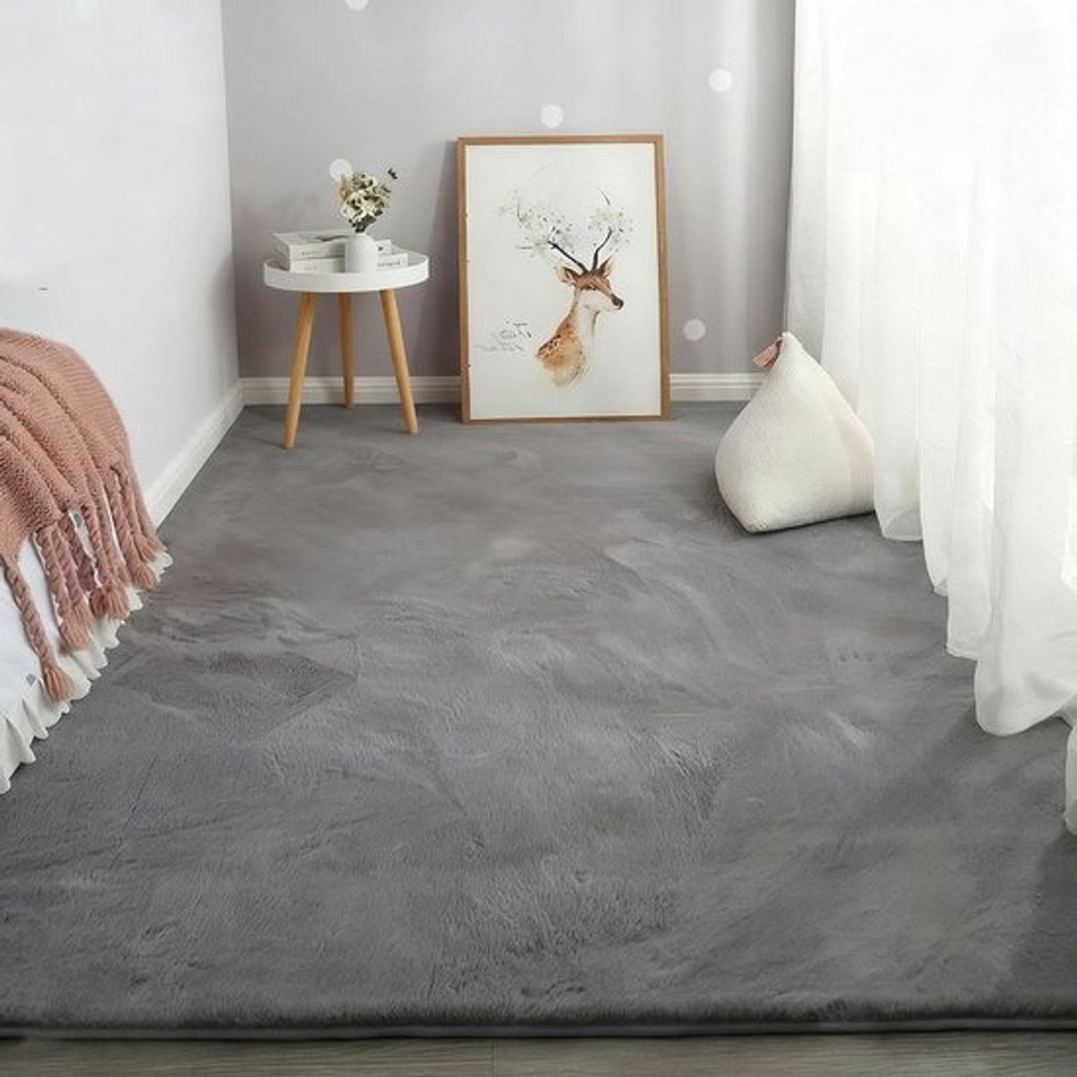 Wasbaar Vloerkleed - Zacht Tapijt - Woonkamer Decoratie - Antislip Onderkant - 220 x 380 cm - Grijs