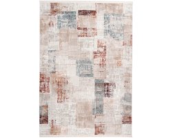 Vintage Vloerkleed | Tapijt | Akropolis | Abstract | Grijs/Zalmroze | 200x300 cm
