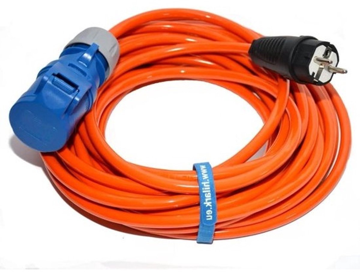 Verlengkabel H07BQ-F - CEE Kabel Caravan - Stroomvoorziening Buiten - Hoge Slijtvastheid - 30 meter - Oranje