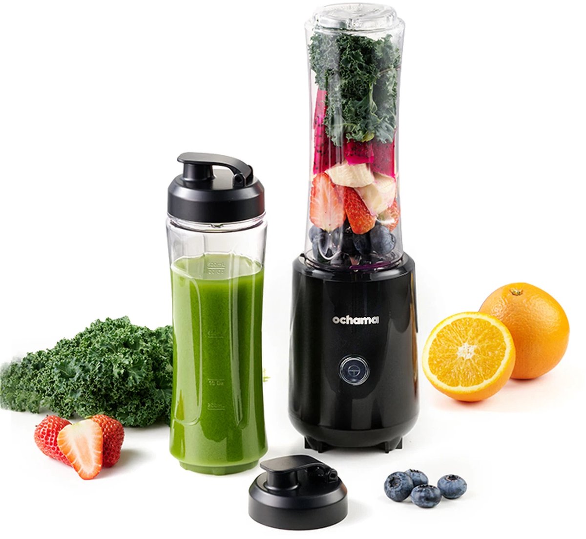 Blender 300W – Draagbare Smoothie Maker 600 ml – Drinkfles – Ice Crushing – Afneembare Messen – 1-Knopsbediening