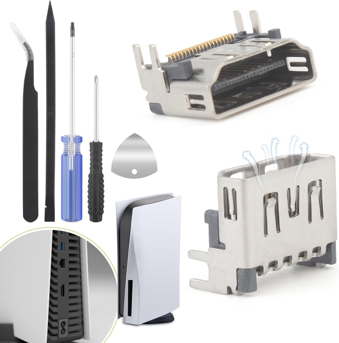 HDMI-poort 2 Stuks met Gereedschap - Geschikt voor PS5 - Reparatie