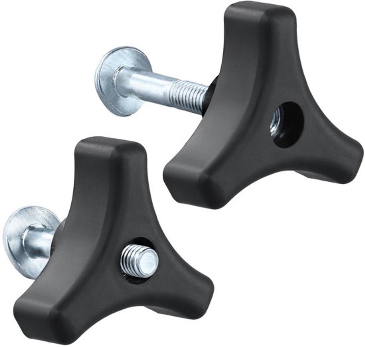 ® Set van 2 grasmaaierhandgreepknoppen, moer en bout met 8 mm schroefdraad, universele driehoekige handgreepbevestigingsschroeven voor grasmaaiers
