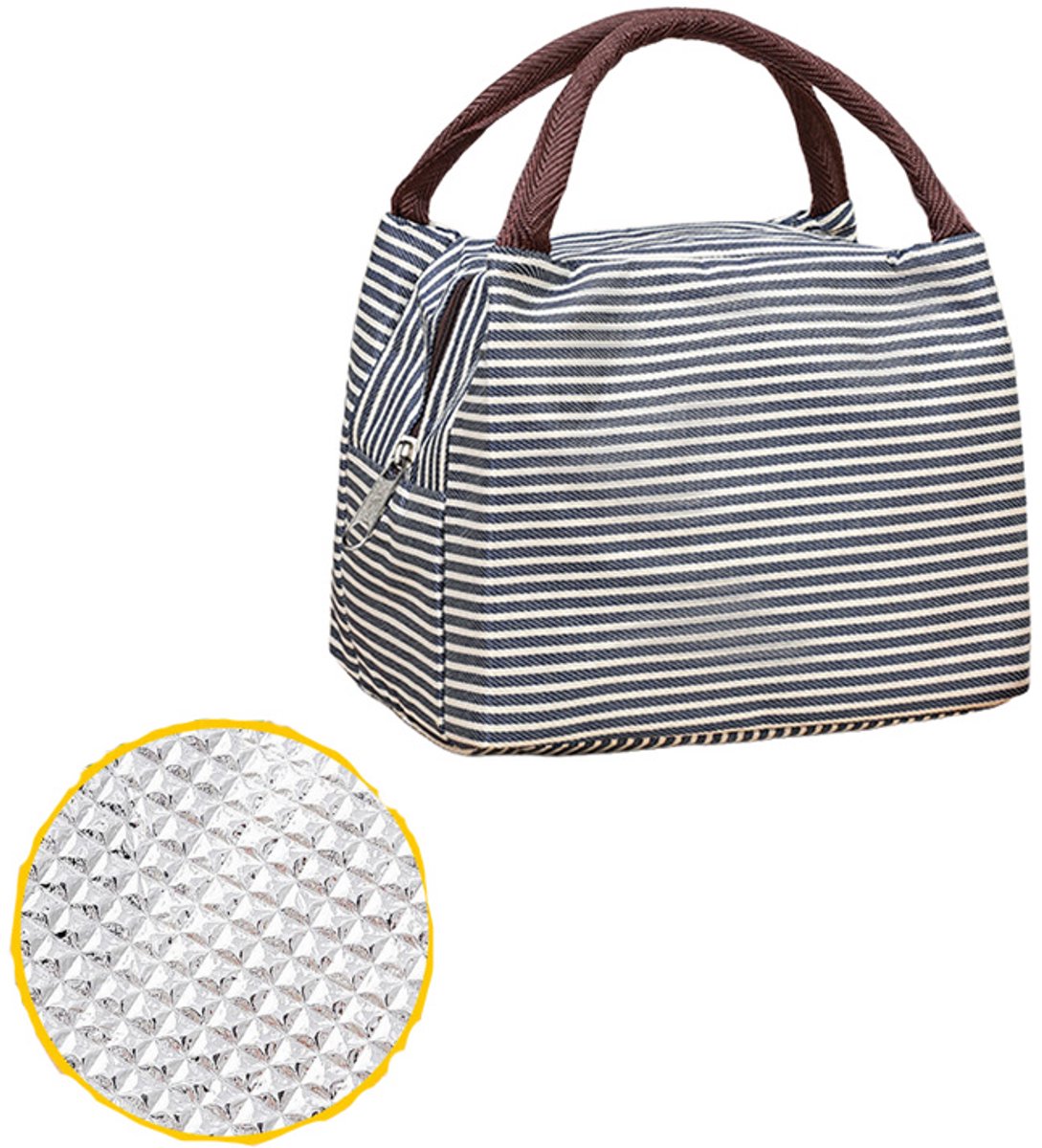 lunchtas-lunchtas koeltas- Draagbare Koeltas- Geïsoleerde Lunch Tas-lunchtas kinderen -lunchtas volwassenen- Geïsoleerde tas -Thermal Bag - Kleine Lunchkoeler- Unisex- Oxford Stof- Voor Picknicks, Kamperen, Werk, Het Dagelijks Leven-Marineblauw