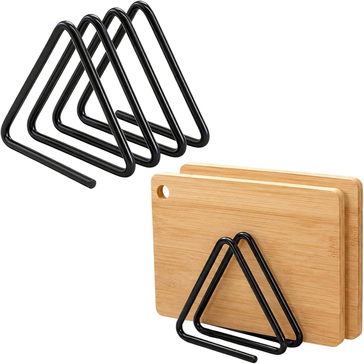 Chopping board houder met 4 compartimenten voor potten en deksels, multifunctionele keukenshelf en opberghouder voor optimale organisatie