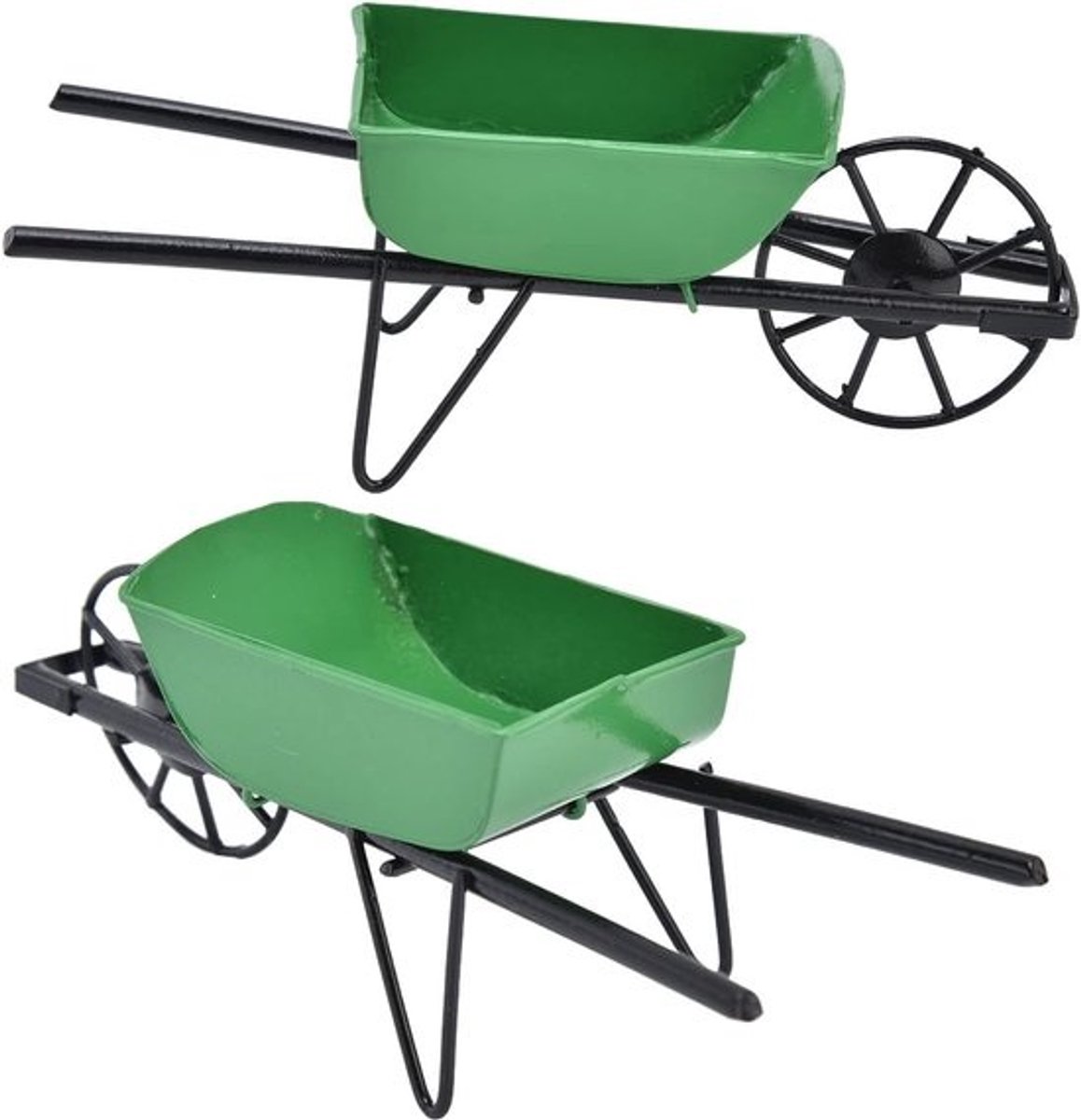 Miniatuur Kruiwagen - Poppenhuis Wagentje - Poppenhuis Spelen - Gedetailleerd Metaalontwerp - 1:12 Schaal - Metaal