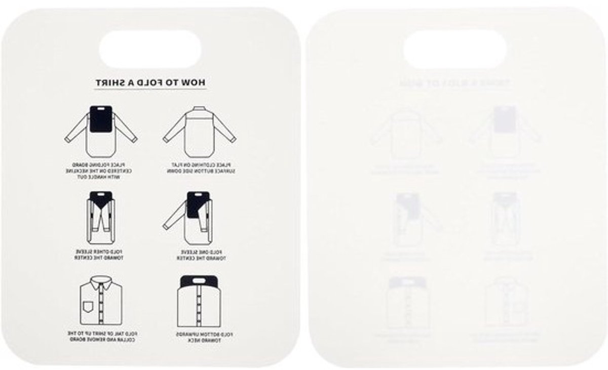 Kledingvouwplank - Kledingmap Overhemden - Kleding Snel Vouwen - Afgeronde Randen - 30.5x25.3cm - Wit