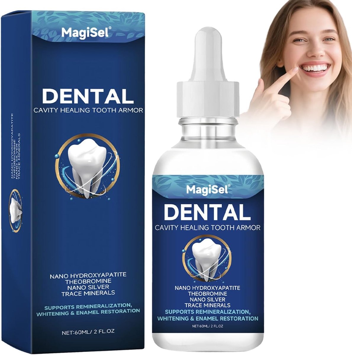 Cavity Healing Tandbescherming Reparatieset, Tandvleesherstel, Glazuurherstel en Natuurlijke Wittering (60ml)