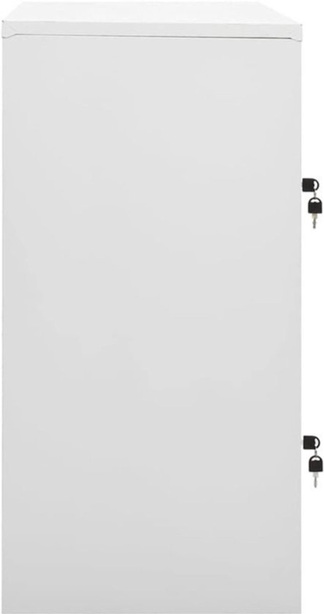 Metalen Opbergkast – Lockerkast – Stalen Kast – Veiligheidskast – Opbergkast – 4 Lockers Met Slots – Lichtgrijs 90x45x92,5 cm