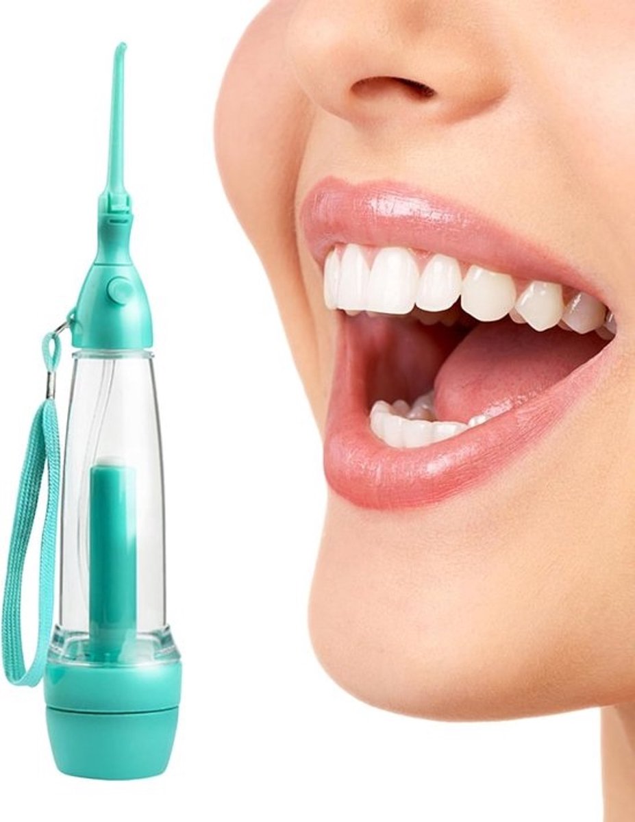 Monddouche - Waterflosser Handmatig - Mondhygiëne Verbeteren - Geen Stroom Nodig - 22 x 5 x 5 cm - Blauw