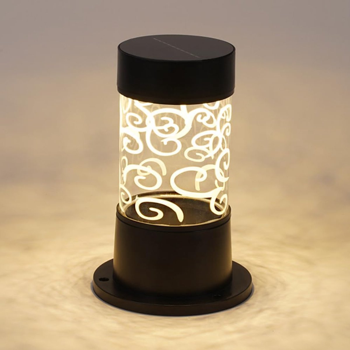 Solar Fence Post Light – 3 Modes Tuinlamp – LED Paallamp voor Buiten – Automatisch Aan/Uit – Waterdicht & Weerbestendig – Zwart