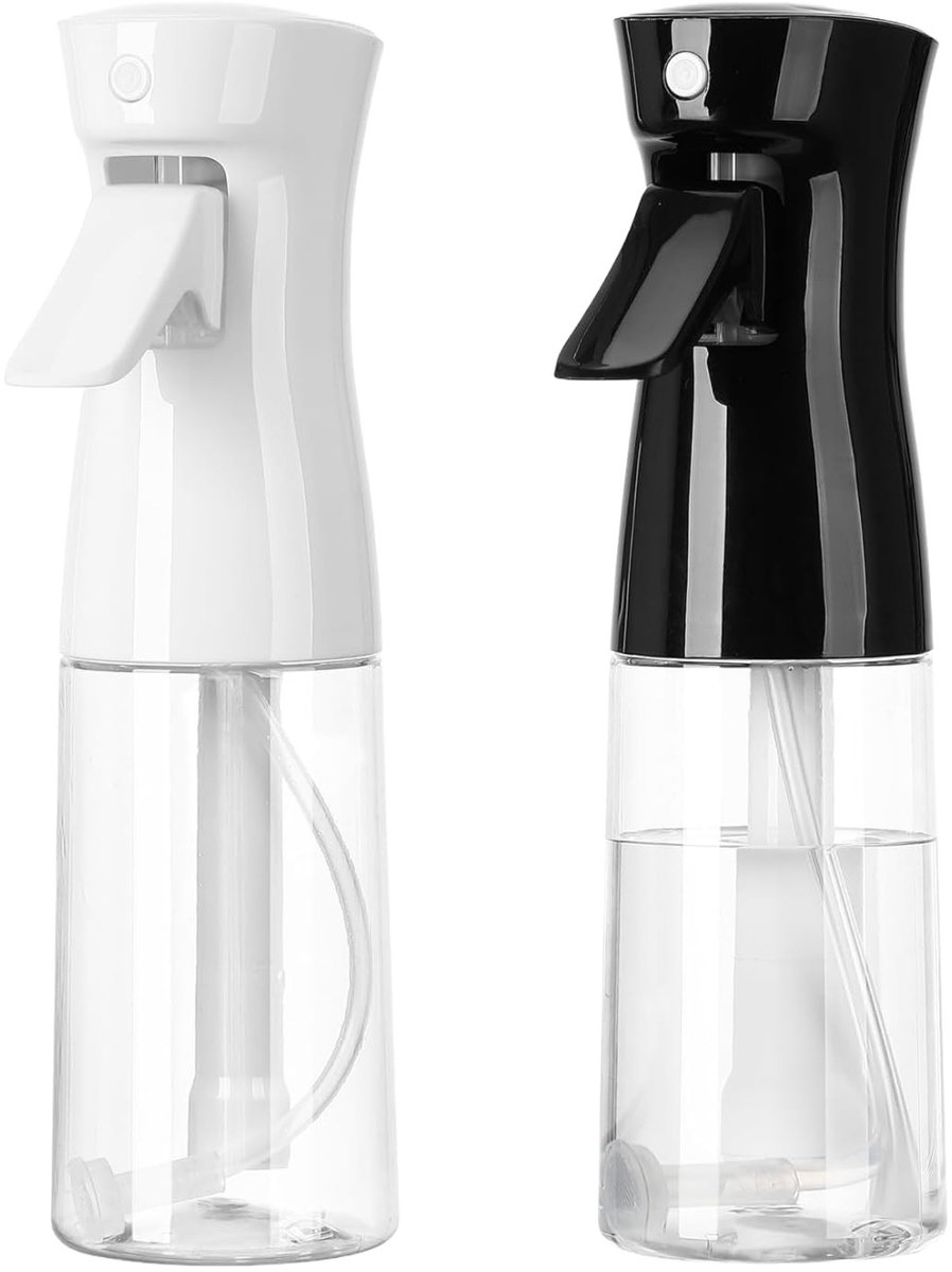 Sprayfles voor Haar - Fijne Mist, 200ml, 2 Stuks - Zwart en Wit