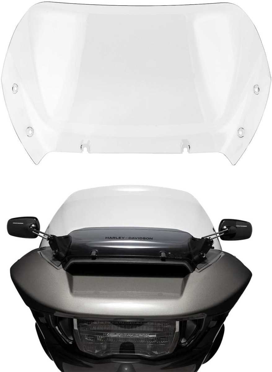 Motorruit Windscherm Deflector - 10 Inch voor Harley Road Glide 2023-2024 - Transparant