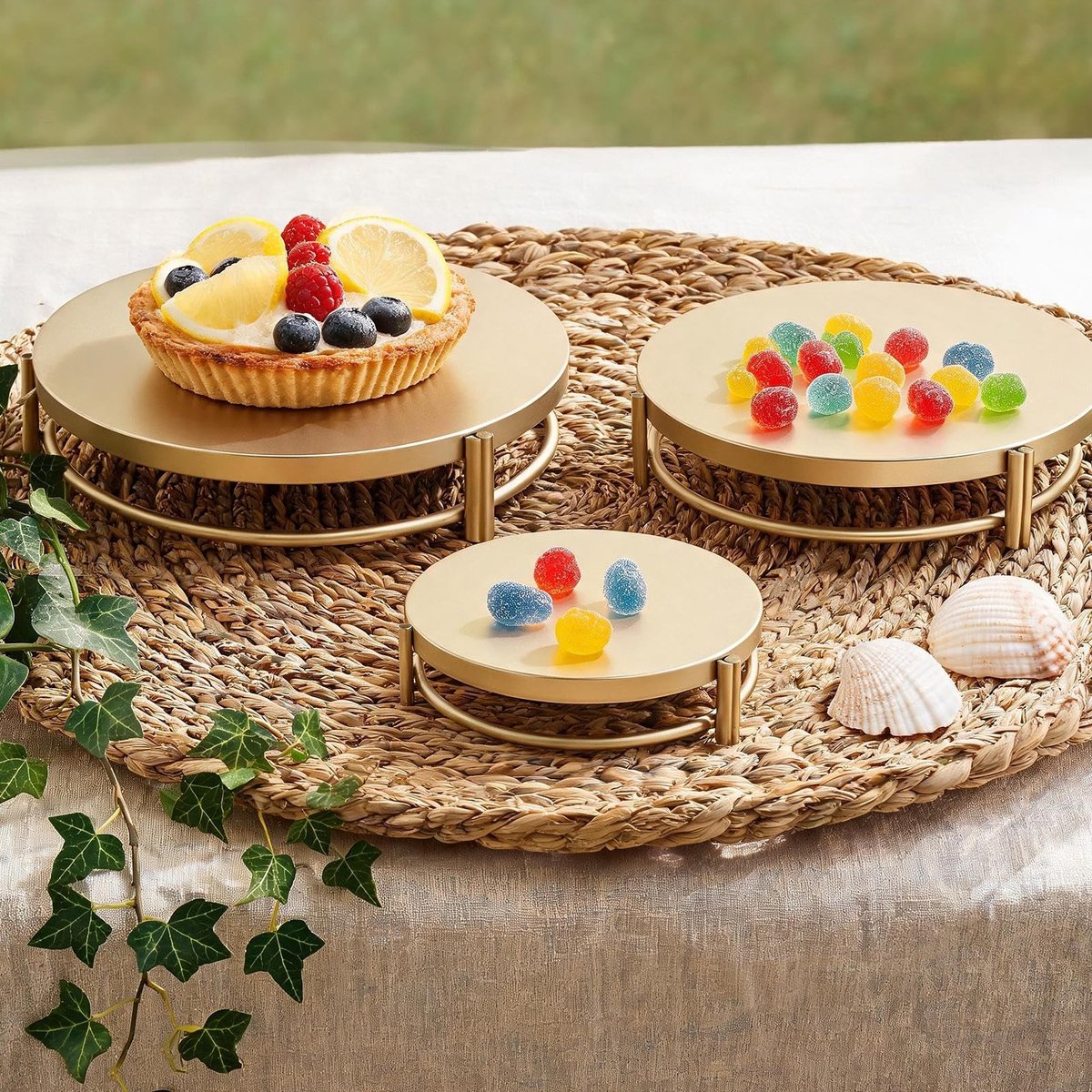 Taartstandaard 3-Tier - Metalen Ronde Dessert Display