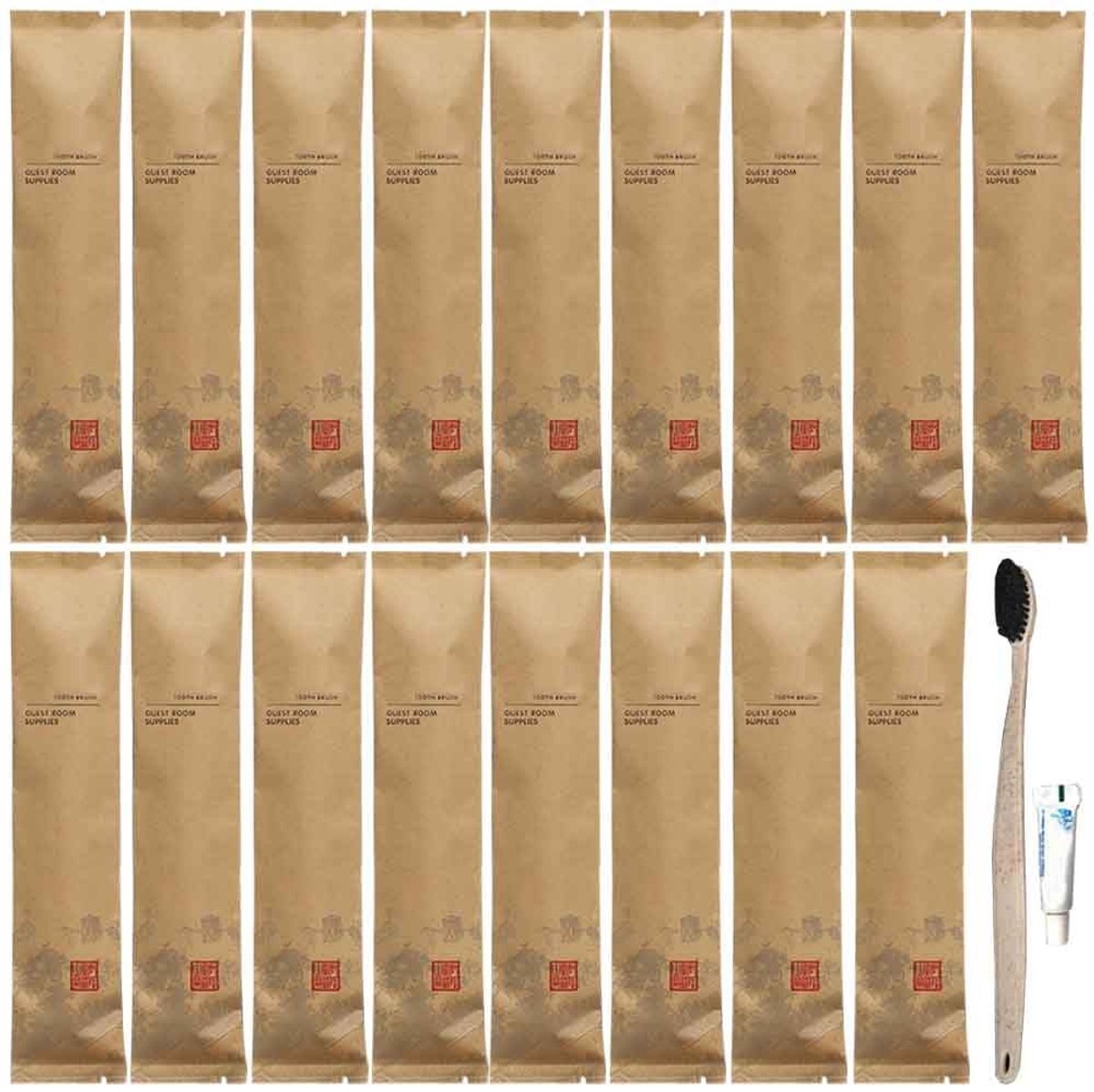20-Pack Luxe Wegwerp Tandenborstels met Tandpasta - Eco-vriendelijk