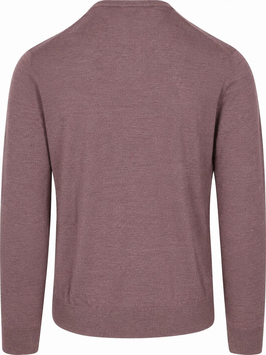 Profuomo Pullover Merinowol Aubergine - Maat L - Heren