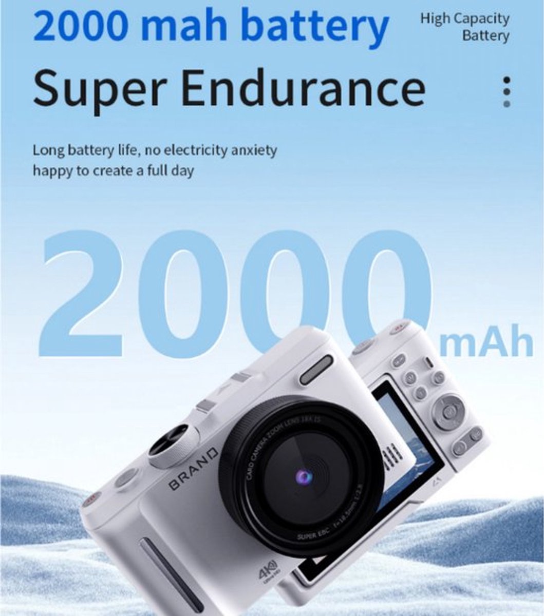 Digitale Camera - 4K Video - 48MP - 18x Zoom - 3-Inch Flip-Scherm - Type-C - Voor Vloggen