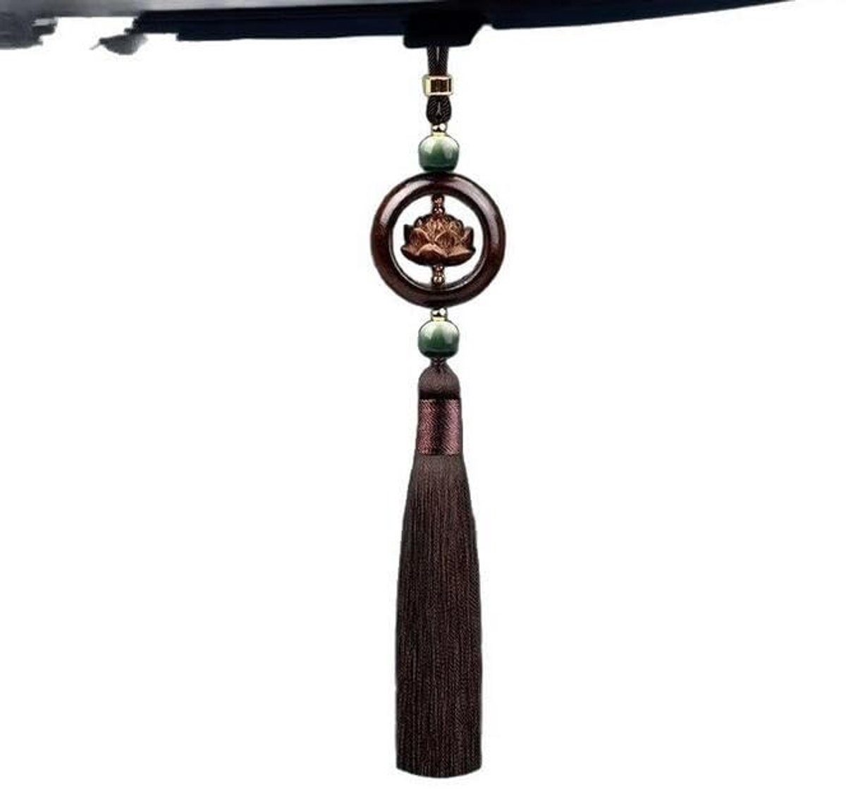 Houten auto ornament - Lotus ontwerp voor achteruitkijkspiegel