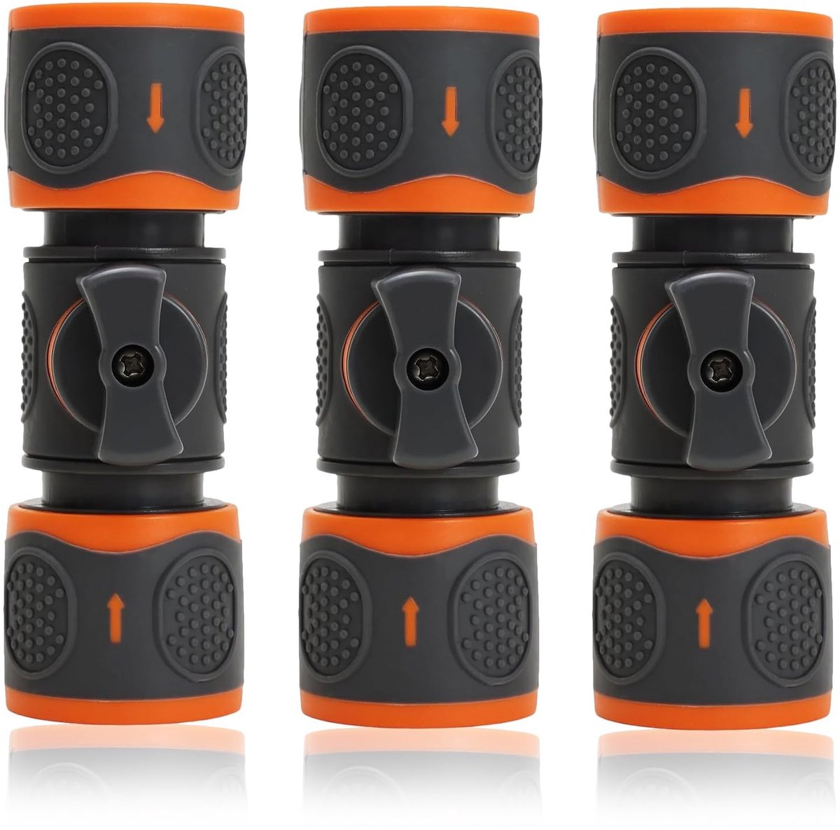 Tuinslang Koppelingen Set - 3 Stuks met Controleklep - 1/2 Inch en 3/4 Inch