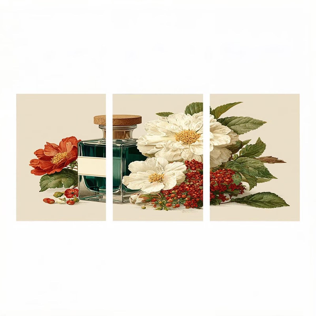 Schilderen op Nummer Set - 3 Stuks Bloemen 75 x 50 cm