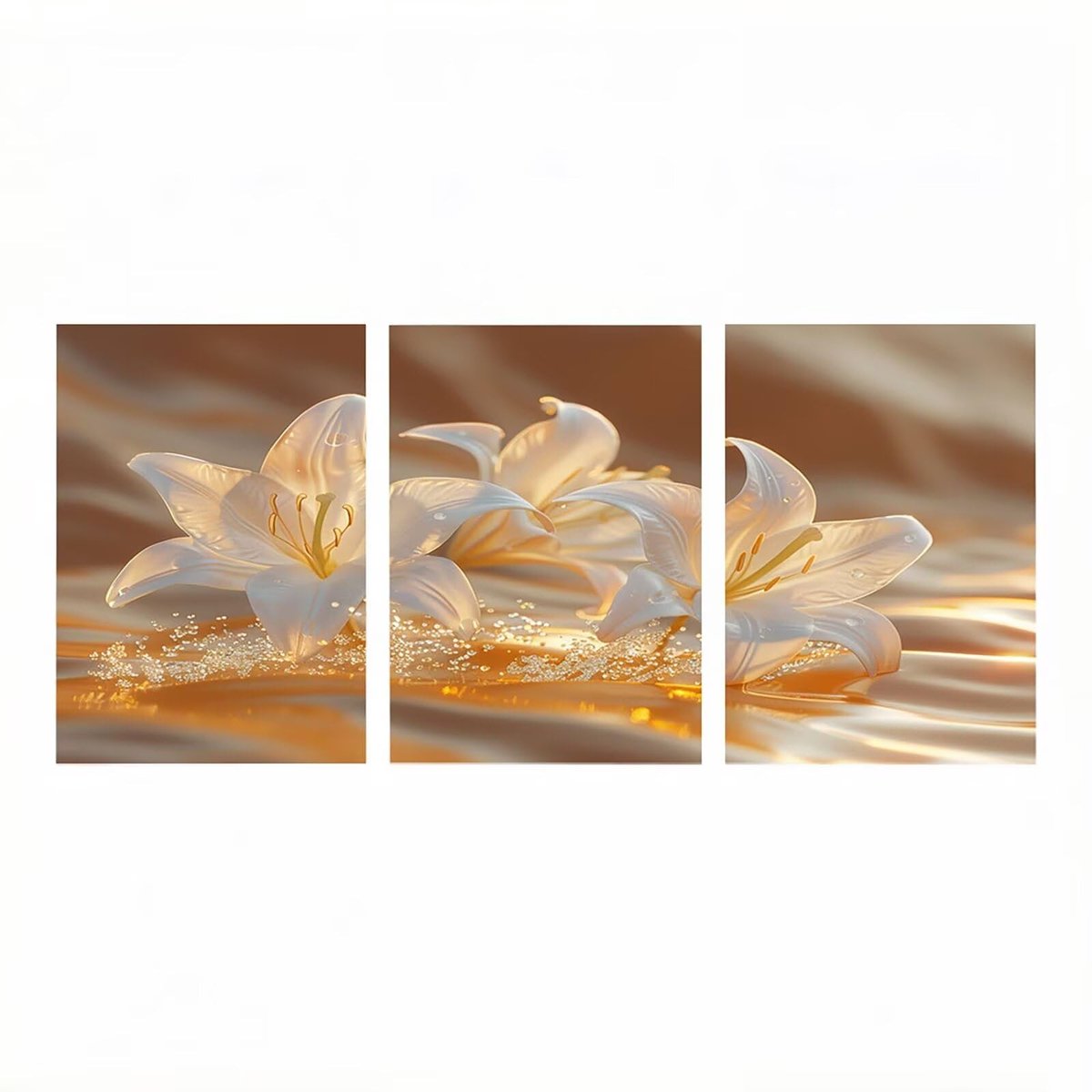 Set van 3 schilderen op nummer - Lichtgevend bloem - 30 x 45 cm