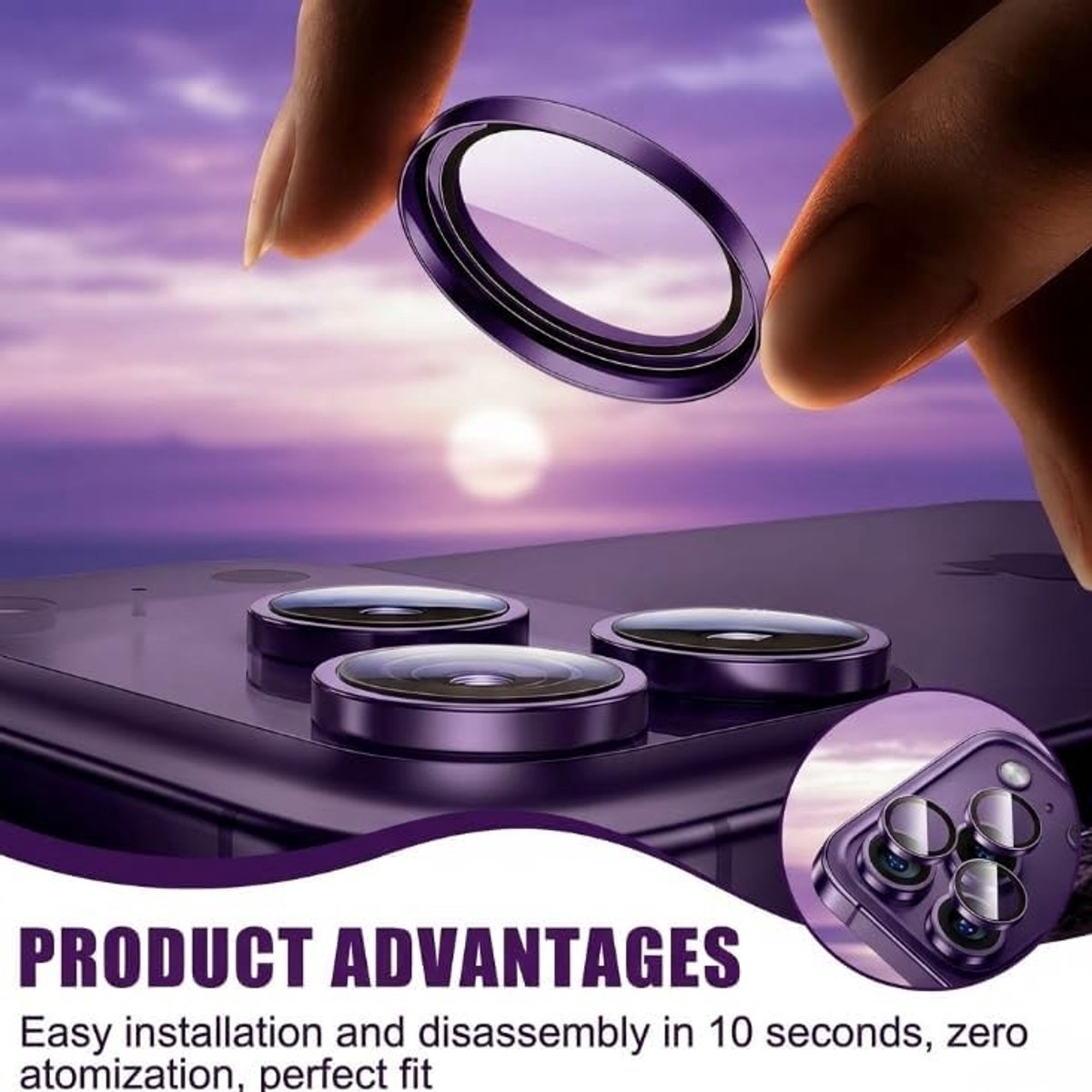 Camera Bescherming voor iPhone 17 Pro en Pro Max, 3-pack, 9H Gehard Glas, Krasbestendig, Schokbestendig, HD Helder, Makkelijk aan te brengen