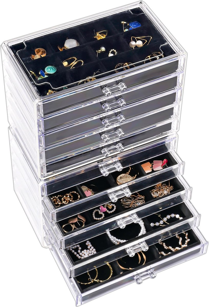 Acryl Sieraden Organizer - 10 Laags met Lade