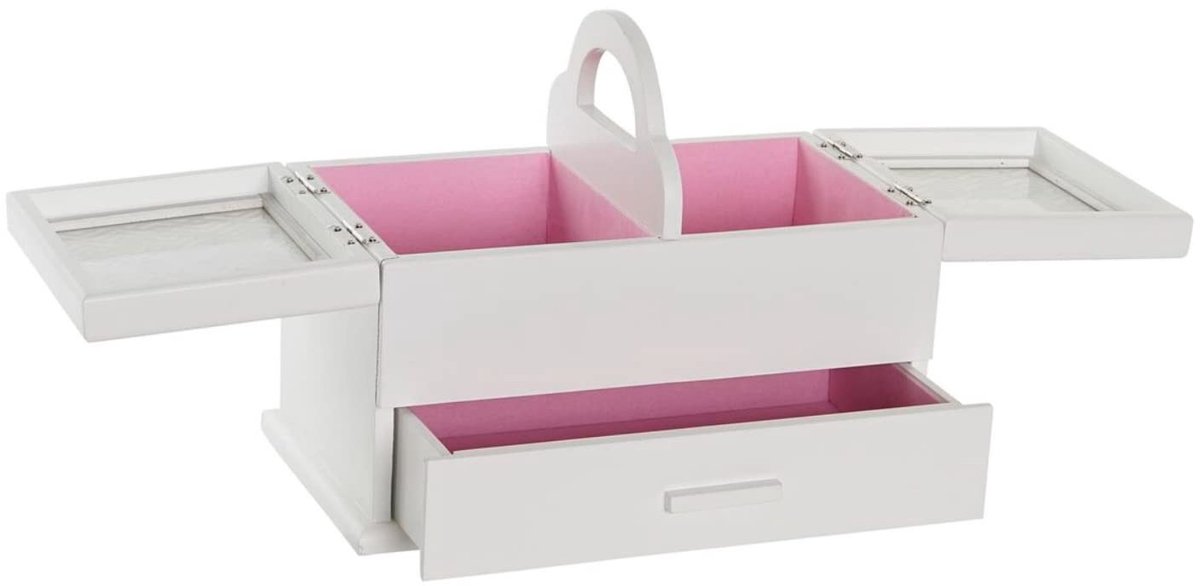 Elegante Sieradenbox van Glas en - Wit Lichtroze