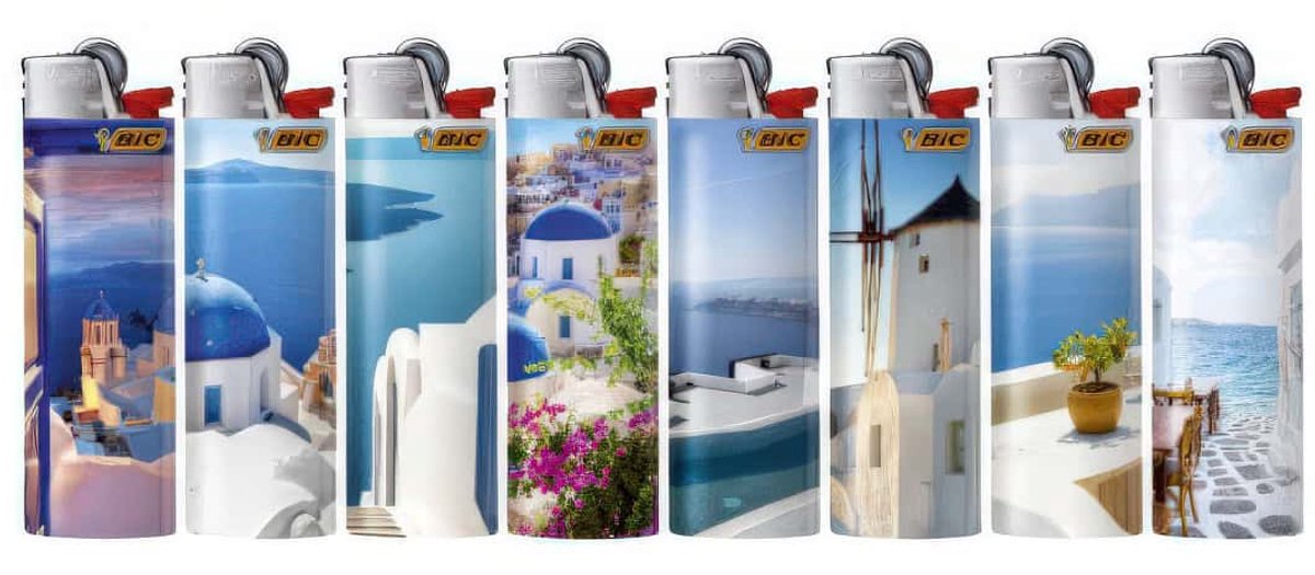 BIC Maxi J26 aanstekers – Greece - Set 8 stuks - willekeurig