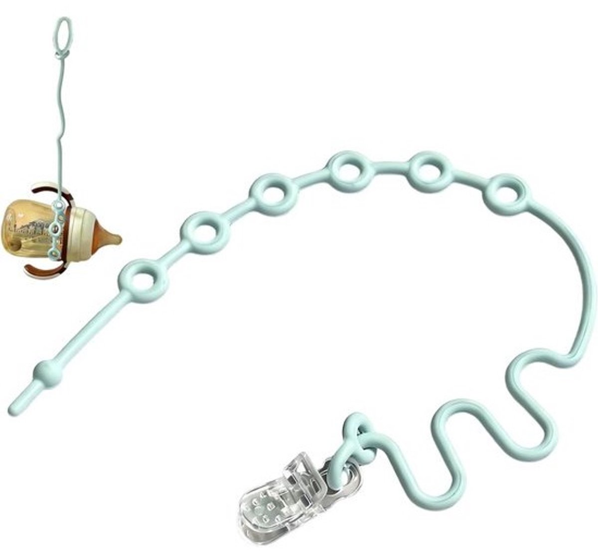 Kinderwagen Speelgoed Bandjes - Fopspeenhouder Kinderwagen - Speelgoed Bevestigen - Verstelbare Lengte - 8 x 8 x 15 cm - Blauw