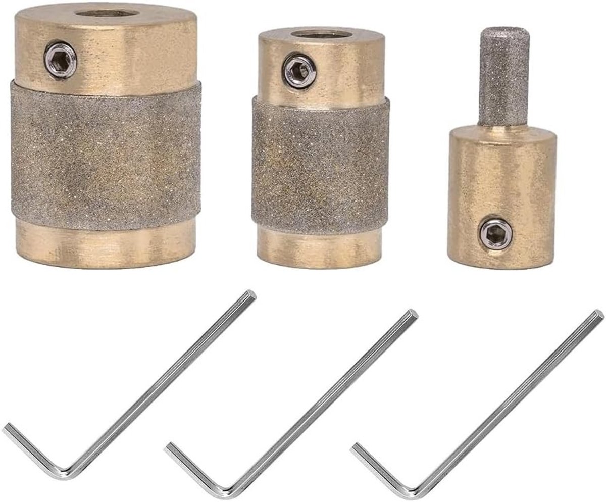 Glasdiamant slijptools voor glasbewerking - 3 maten, messing kern, precisie slijpen