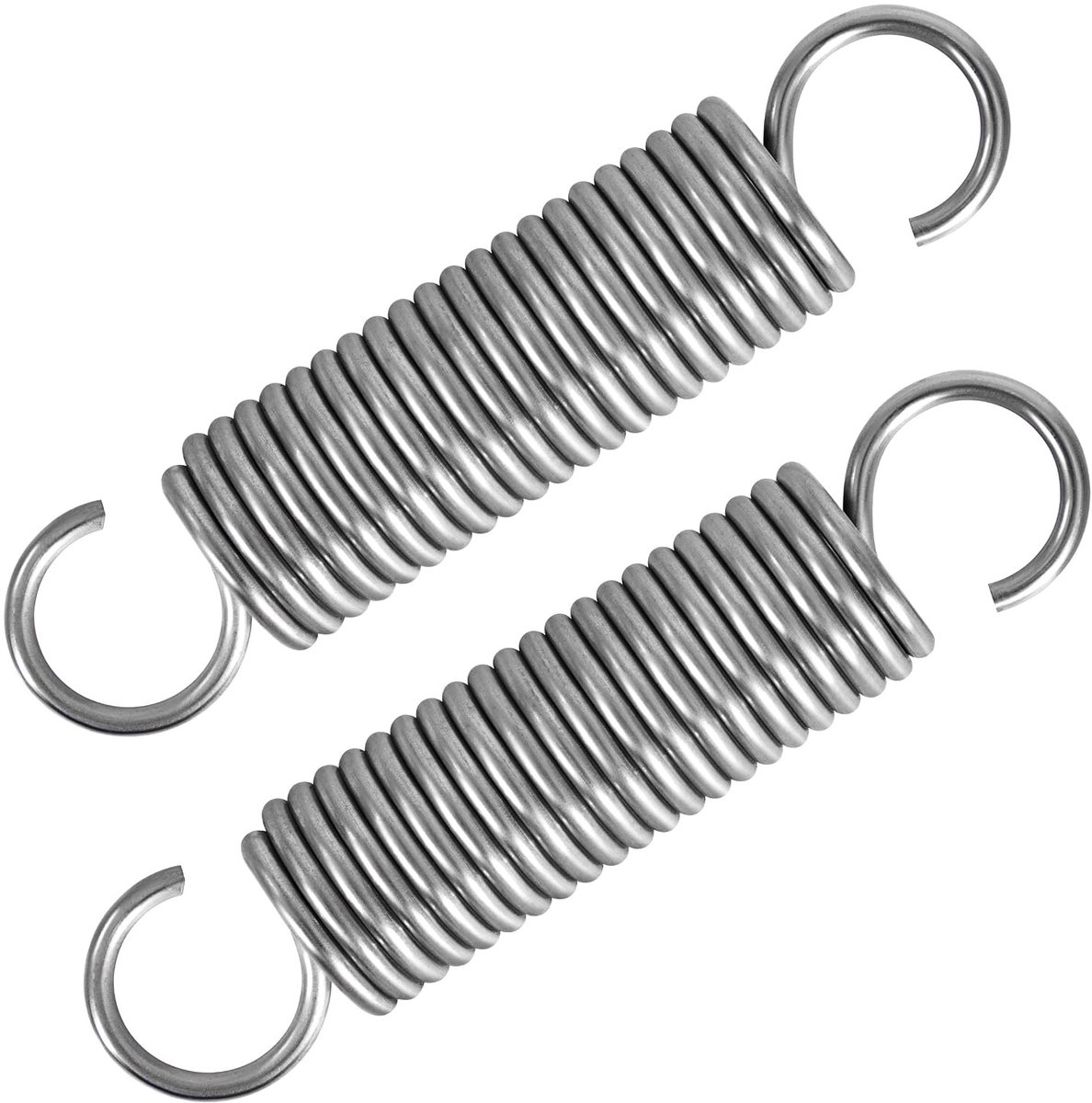 Verzinkte spiraalveren met haak, roestvrij staal, trekveer, 90 mm, buitendiameter 20 mm, draaddiameter 2.5 mm, maximale treksterkte 12.5 kg, set van 2 stuks, ideaal voor diverse toepassingen en projecten