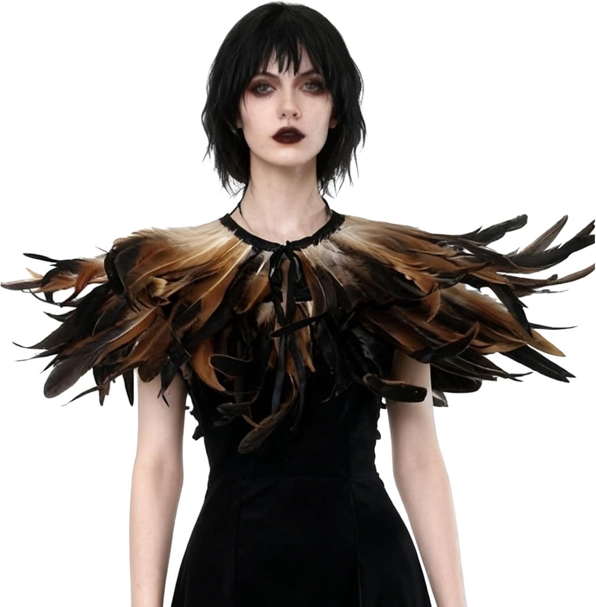 Gothic veer sjaalkraag halsketting voor Halloween kostuum met epauletten en unieke stijl