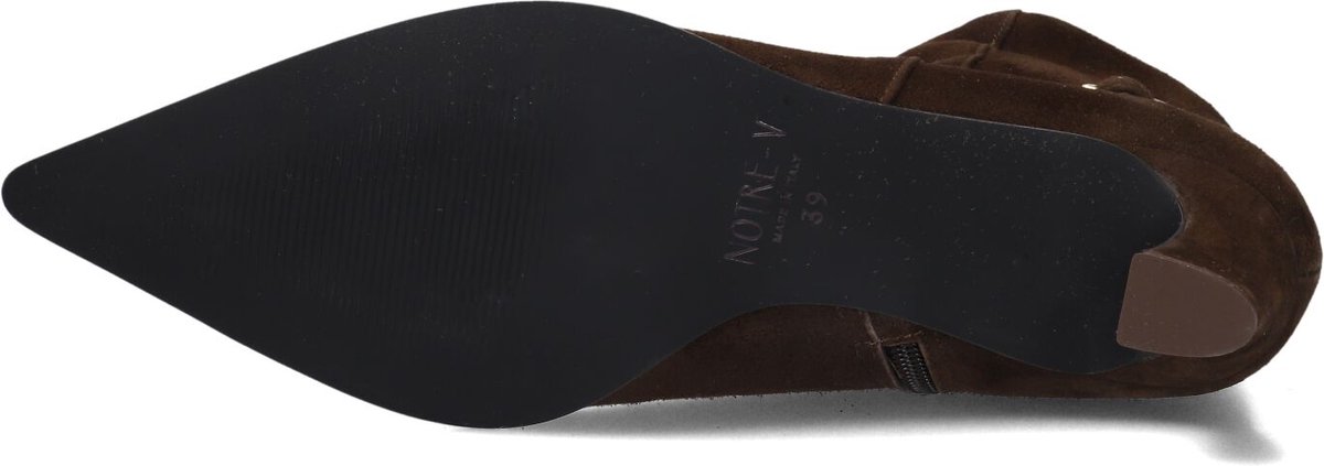 Notre-V 16435 Enkellaarsjes - Enkelboots met rits - Dames - Bruin - Maat 42