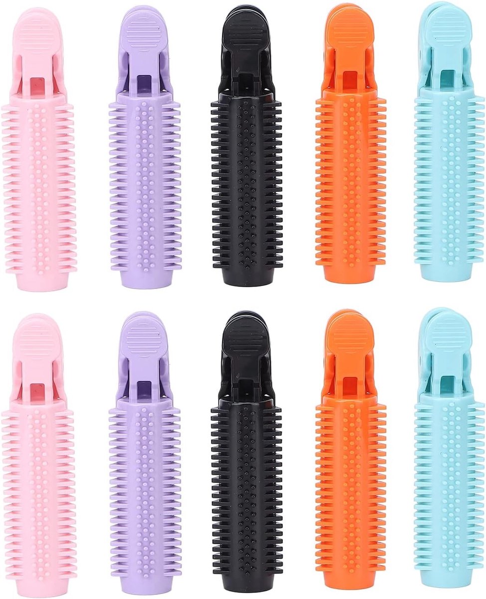 Natuurlijke Fluffy Haarrollers voor Volumineuze Haardos, 10 Stuks Zelfklevende Clips, Ideaal voor Haarstyling en Dagelijkse Verzorging