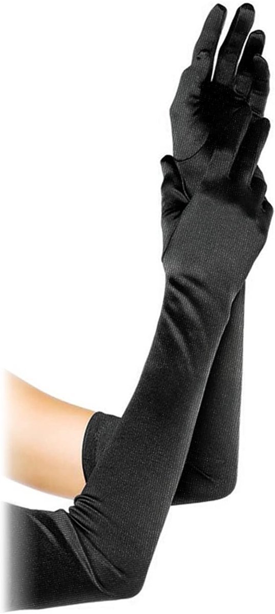 Elegante Lange Avondhandschoenen voor Bruiloft en Feest - Zwart en Wit, Perfect voor Dans en Gala