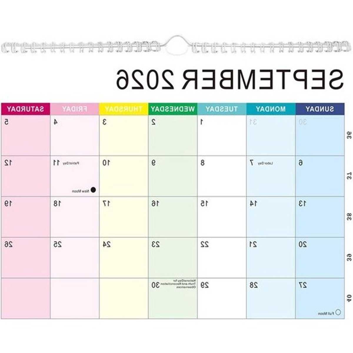 Kalender 2026 - Maandplanner Wekelijkse planner - Gezinsplanning - Gelinieerde vakken - A4 - Wit