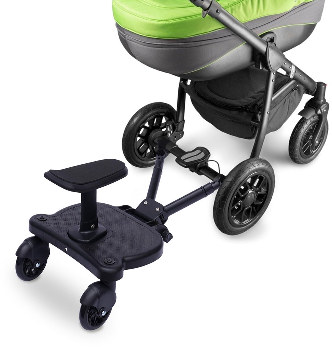 Buggy board met zitje - 25 kg draagvermogen zwart