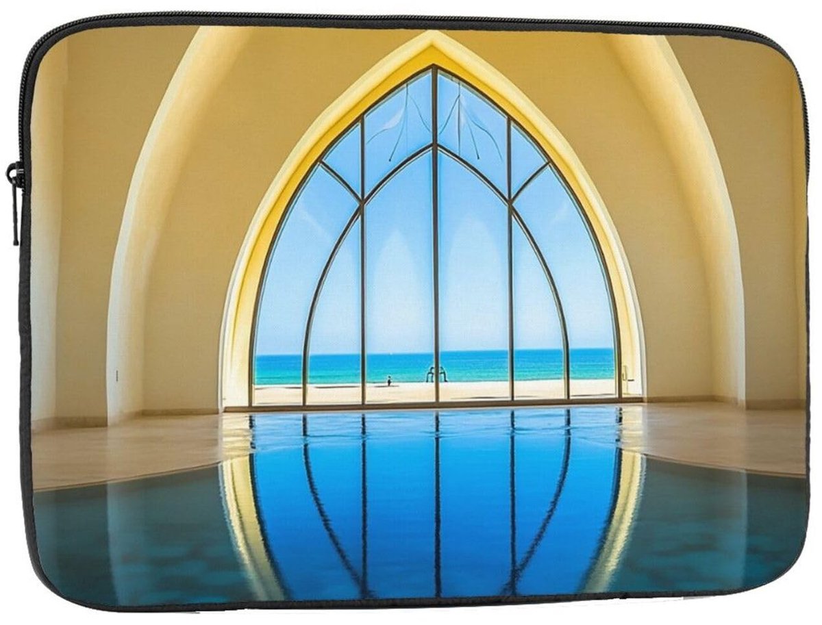 Laptophoes voor 12 inch Notebook - Gewatteerd Oxford met Aquacath print