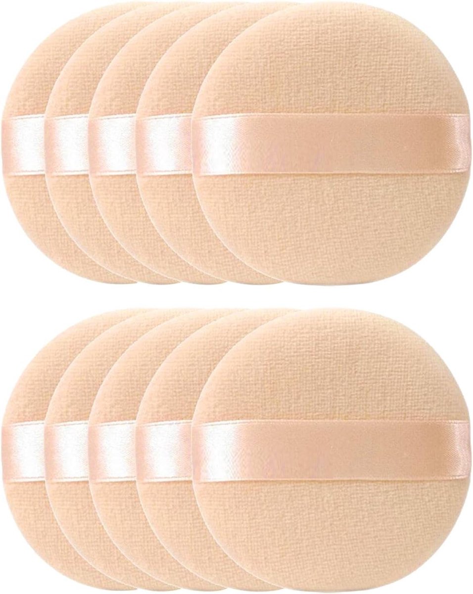 Complete Set van 10 Poederkwasten en Cosmetische Sponzen voor Losse Poeder en Foundation, Zacht en Veelzijdig