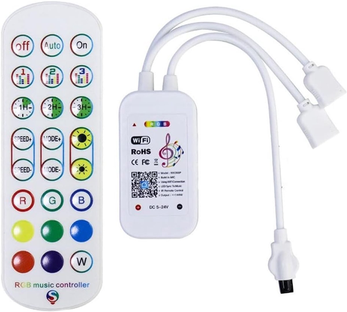RGB-controller voor LED-strips 3528, 2835 en 5050 met afstandsbediening en 24 toetsen voor slimme verlichting