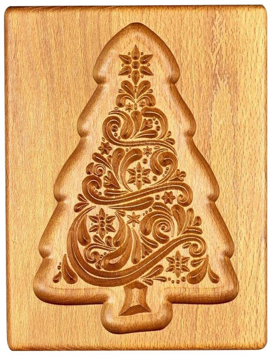 Houten Koekjesvorm en Stempel - 3D Gegraveerde Vorm voor Bakken