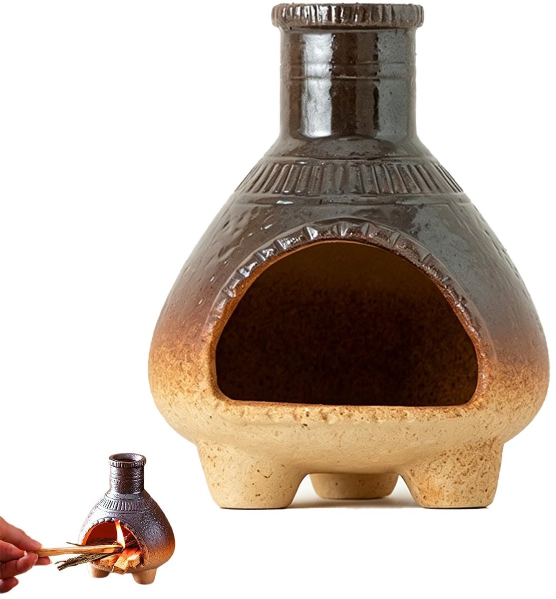 Terracotta Wierookhouder - Handgemaakt retro design