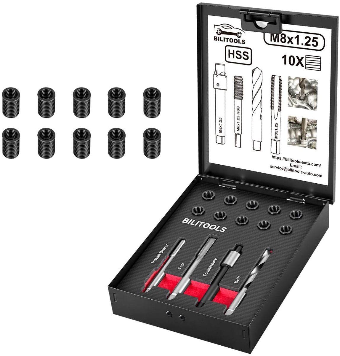 M8 x 1,25 Helicoil Schroefdraadreparatieset