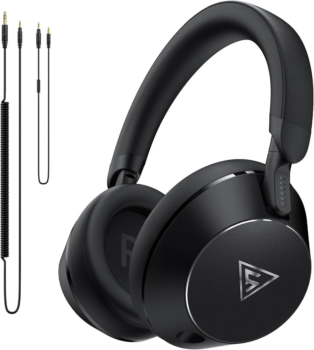 SnelShoppen - Over-Ear Headphones met Kabel, DJ Studio Hoofdtelefoon met 6.35mm & 3.5mm Jack, Deelpoort, Microfoon, Bedrade Hoofdtelefoon voor Studio,