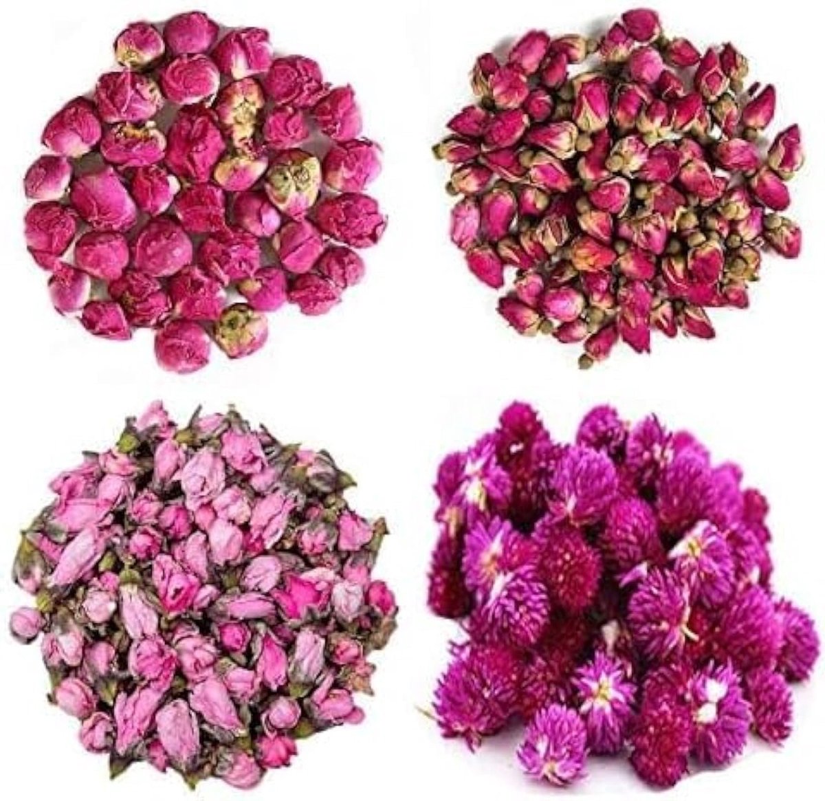 Gedroogde Natuurlijke Bloemen - Inclusief Rode Roos, Pioenroos, Gomphrena Globosa, Perzik en Eetbare Bloemen voor Zeepmaken en Creatieve Projecten