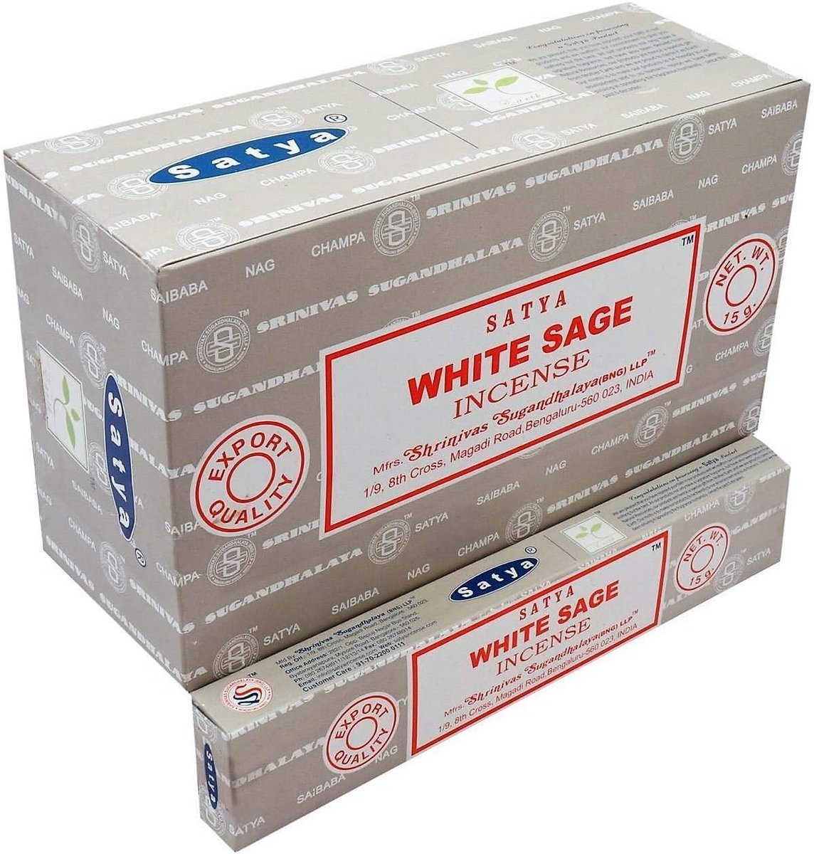 SnelShoppen - Satya Wierook - Witte Salie - 12 Dozen van 15 Gram - Natuurlijke Aromatherapie voor Ontspanning, Meditatie, en Feesten