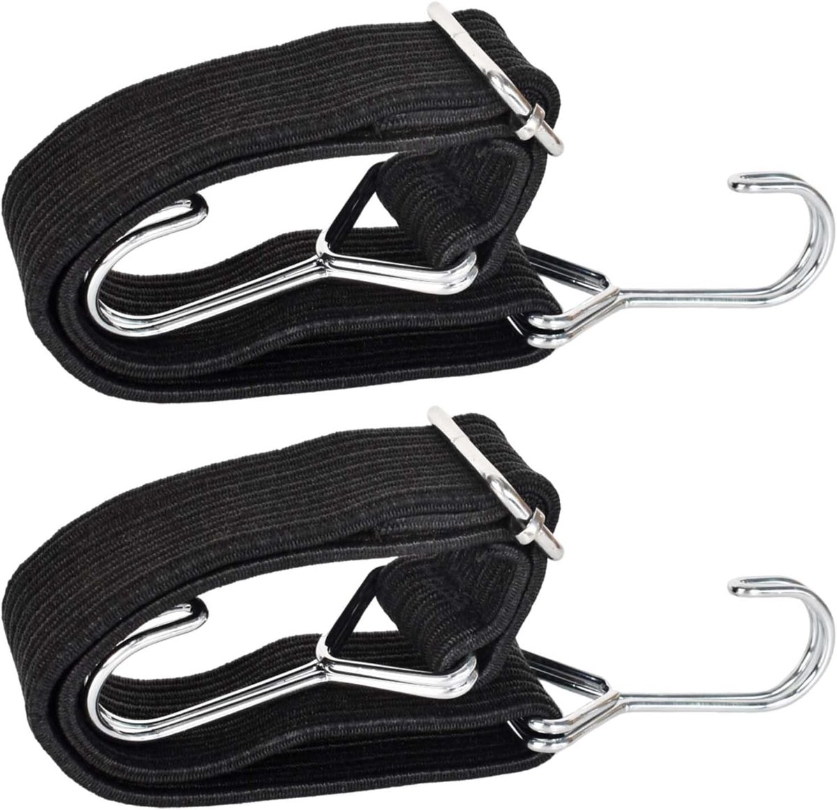 SnelShoppen - 2 Pcs Tension Straps Expander met Haken, Verstelbare Elastische Tensioner, 60 cm Luggage Straps voor Fiets, Motor, Elektrische Auto, 3cm