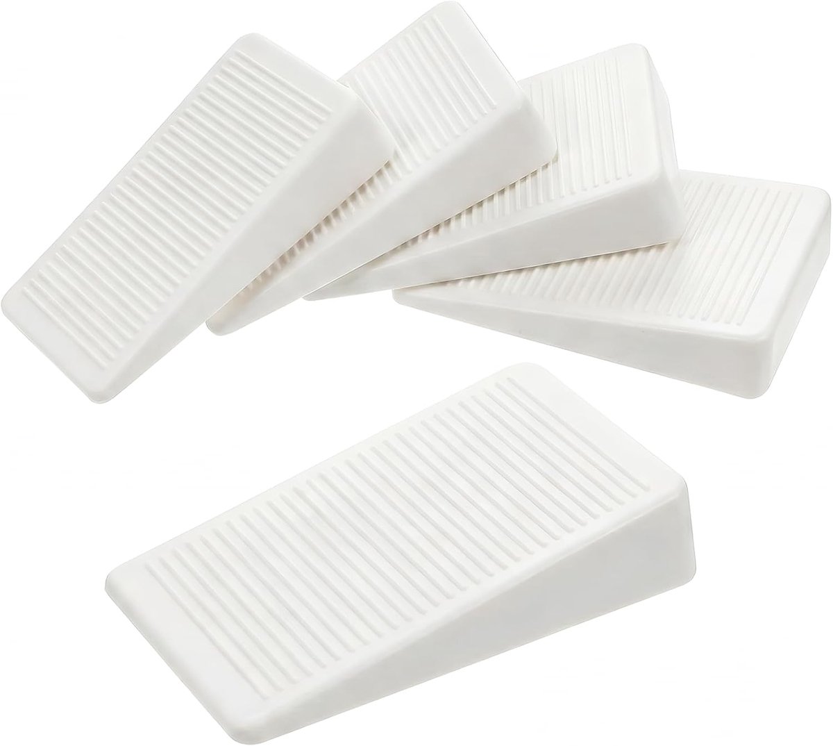 SnelShoppen - Pack van 4 Rubber Deurstoppers - Antislip Deurwiggen - Stapelbare Plastic Deurstopper - Hoogte Verstelbare Vloerwiggen voor Harde Vloere