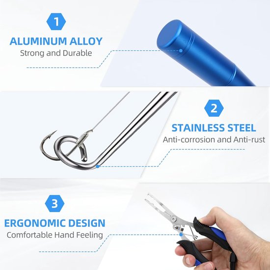 SnelShoppen - Fishing Accessory Set met Fish Killer, Scharen, Haakverwijderaar, Tangen, Lanyards, Vissen, Visweegschaal, Vis Tangen en Meetlint Snijpl van Snelshoppen — afbeelding 3