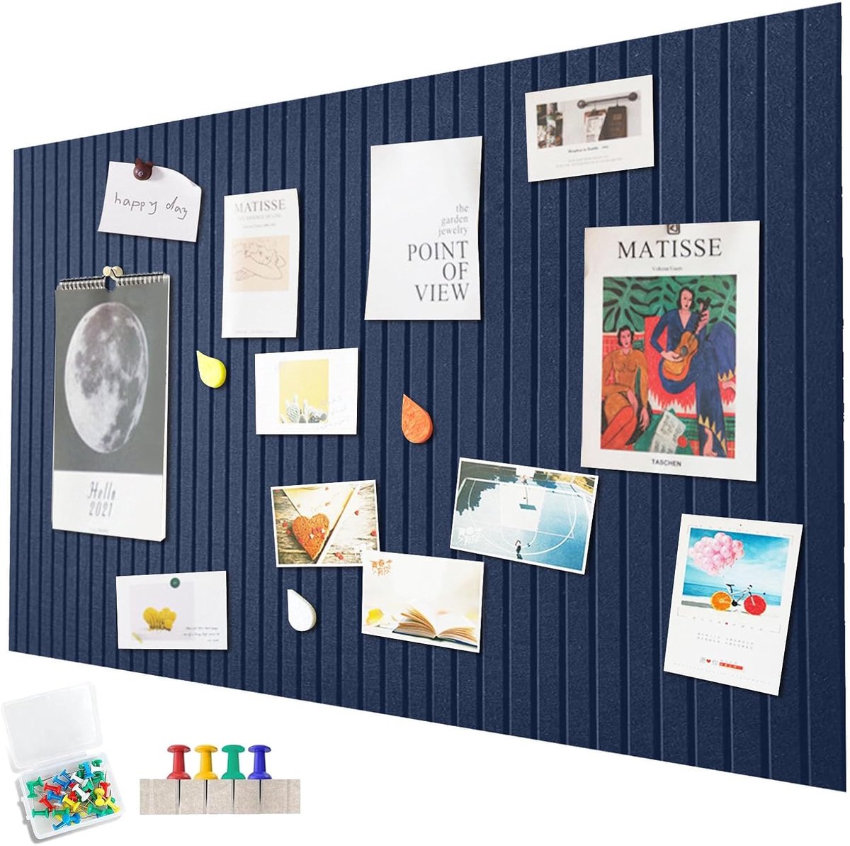 SnelShoppen - Large Felt Pin Board 90x60 cm Zelfklevend Decoratieve Vilt Prikbord 1 cm Dikte Vouwbaar Foto Bord Memo Bord Wanddecoratie voor Kantoor K